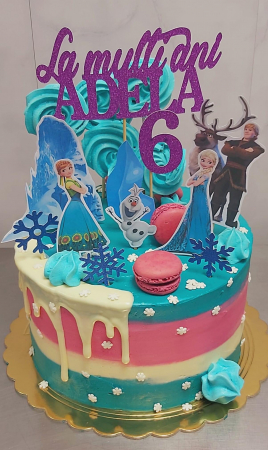 Suita toppere tort cu Anna, Elsa, Kristoff, Sven și Olaf [10]