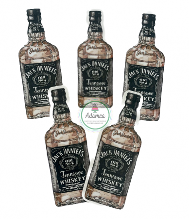 Pentru domni, tatici si cavaleri - Topper de tort cu Cartonaș sub forma de sticla de whisky