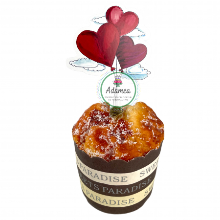 Sfantul Valentin - Dragobete - iubire - Topper de tort cu element special din carton sub forma de baloane tip inimioare