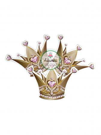Coronite - Topper de tort cu element special din carton sub forma de coronita cu pietre roz