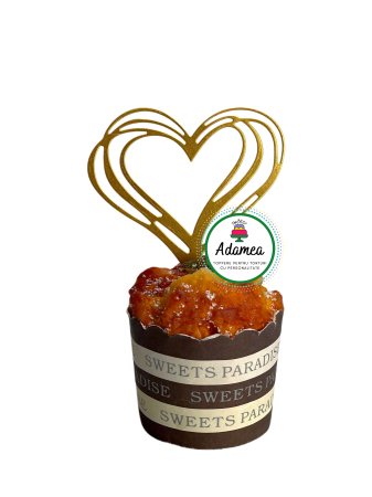 NOUTĂȚI - Topper de tort cu element special din carton sub forma de inima stilizata auriu sidef