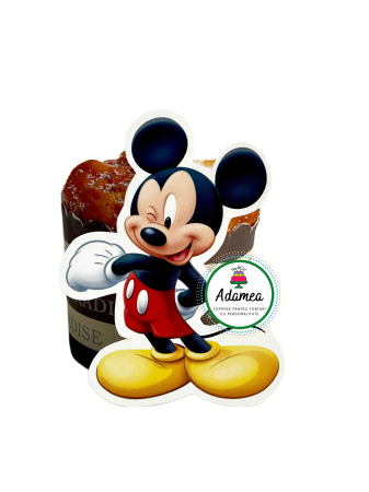 Topper de tort  personalizat cu element special din carton  premium de inalta calitate sub forma de Mickey  gata de party