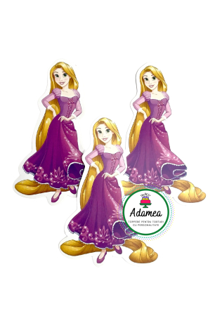 Rapunzel - Topper de tort din carton cu Rapunzel cea hotarata.