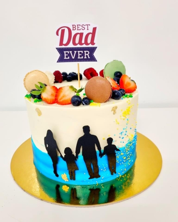 Topper tort personalizat cu element din carton cu Best dad ever pentru cel mai bun tatic [2]