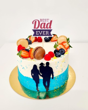 Topper tort personalizat cu element din carton cu Best dad ever pentru cel mai bun tatic [3]