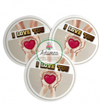 Pentru domni, tatici si cavaleri - Topper personalizat I Love You - ADAMEA