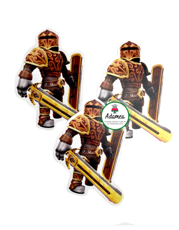 Topper de tort  personalizat cu element special din carton  premium de inalta calitate sub forma de personaj de joc din roblox Knights of Redcliff – Paladin