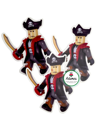 Topper de tort  personalizat cu element special din carton  premium de inalta calitate sub forma de personaj de joc din roblox Captain Rampage