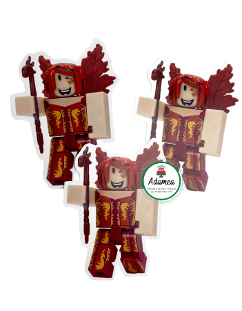 Topper de tort  personalizat cu element special din carton  premium de inalta calitate sub forma de  personaj din Roblox  Queen of the TreeLands