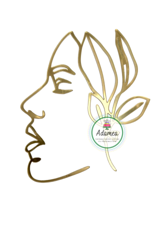 Produse din plastic/lemn/material textil - topper de tort  personalizat cu element special din acril auriu cu silueta stilizata de femeie cu frunze de laur in par