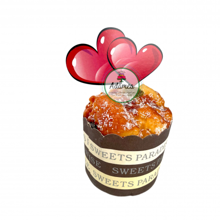 Sfantul Valentin - Dragobete - iubire - Topper de tort cu element special din carton sub forma de doua inimi unite