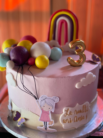 Topper tort fetita cu baloane [5]
