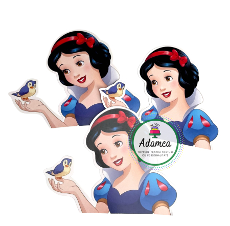 Topper de tort  personalizat cu element special din carton  cu printesa Alba ca Zapada [2]