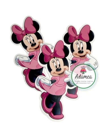 NOUTĂȚI - Topper de tort  personalizat cu element special din carton  cu minnie roz pentru laterala tortului