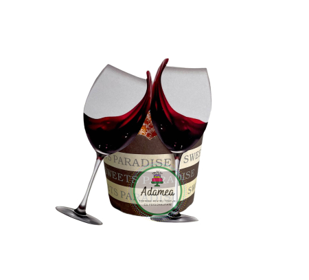 NOUTĂȚI - Topper de tort  personalizat cu element special din carton  cu 2 pahare de 12cm cu vin