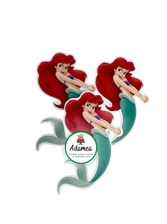 Pentru fetițe - Topper tort personalizat cu Ariel sirena printesa