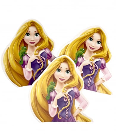 Pentru fetițe - Topper de tort  personalizat cu element special din carton sub forma de  bust de rapunzel cu Pascal