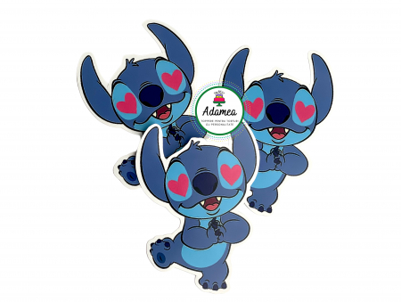 Generale - Topper de tort  personalizat cu element special din carton sub forma de  Stitch indragostit cu ochii inimioare