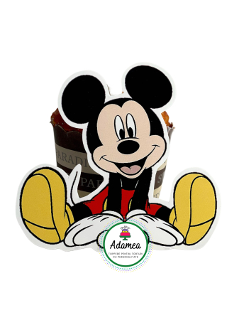 Suite - Topper de tort  personalizat cu element special din carton  premium de inalta calitate sub forma de Mickey frontal care sta jos