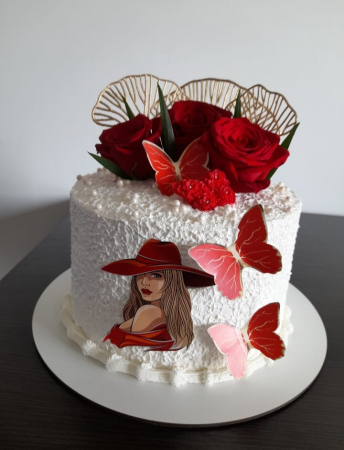 Topper frontal - femeie blonda cu palarie rosie [6]