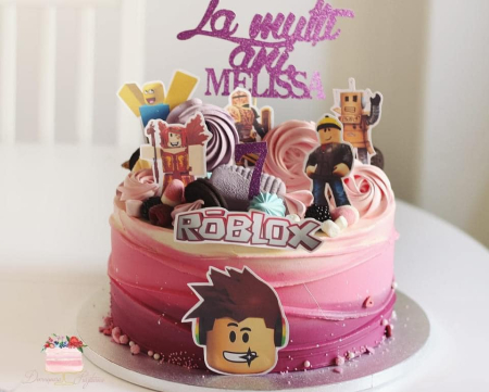 Topper de tort personalizat realizat din carton premium cu cap personaj Roblox [13]