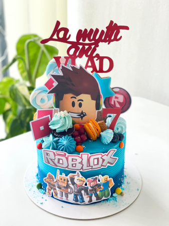 Topper de tort personalizat realizat din carton premium cu cap personaj Roblox [10]