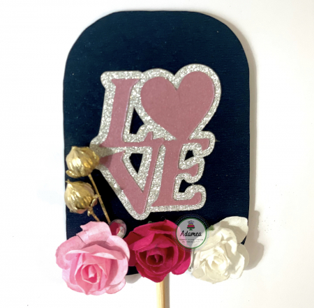 Iubire - Topper de tort pentru Sf Valentine sau Dragobete cu Love