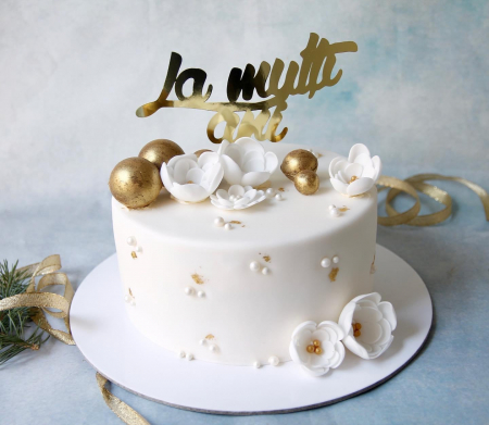 Topper La mulți ani gold auriu [8]