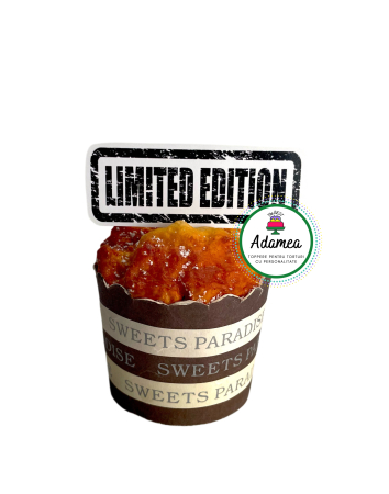 Alte aniversări - topper de tort  personalizat cu element special din carton  personalizabil premium de inalta calitate sub forma  de  stegulet alb negru cu Limited Edition