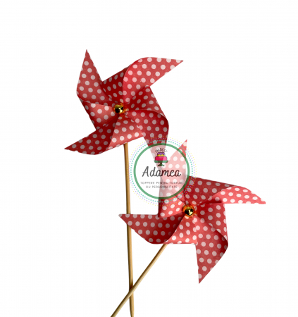 Moristi - Topper de tort  personalizat cu element special din carton sub forma de  moristi rosii cu buline albe