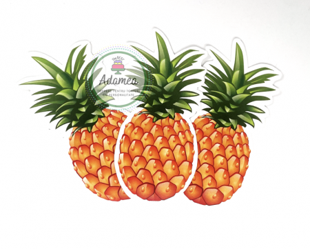 Flamingo - Topper tort cu decoratiune din carton sub forma de ananas
