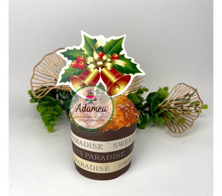 Crăciun - Topper de tort cu element special din carton sub forma de clopotei de Craciun