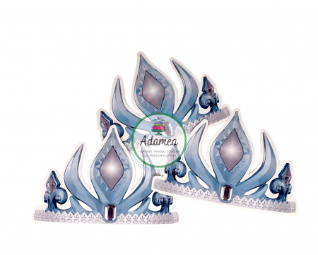 Printese - Topper de tort cu element special din carton sub forma de coronita Elsa Frozen
