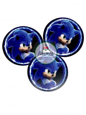 Pentru băieți - Topper tort Sonic – Disc personalizat pentru aniversări