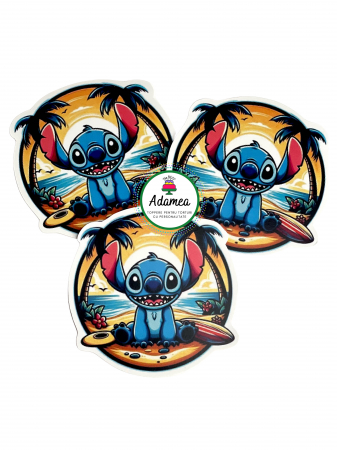 Generale - Topper de tort  personalizat cu element special din carton sub forma de Stitch pe plaja