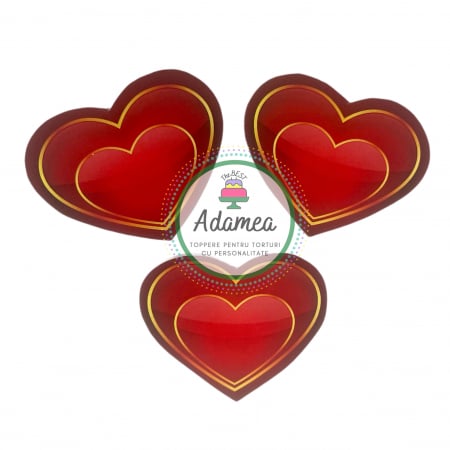 Topper de tort cu element special din carton sub forma de doua inimi suprapuse