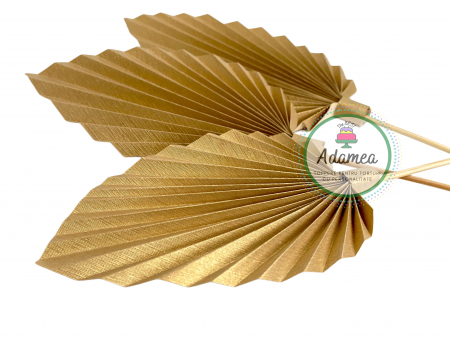 Decor tort frunză de palmier aurie din hârtie - realizat manual ADAMEA [1]