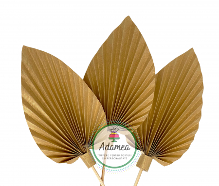 Decor tort frunză de palmier aurie din hârtie - realizat manual ADAMEA