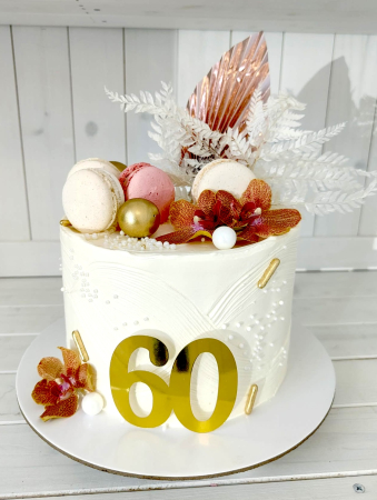 Topper de tort cu element special din carton sub forma de evantai sau frunza de palmier oglinda roz roze [2]
