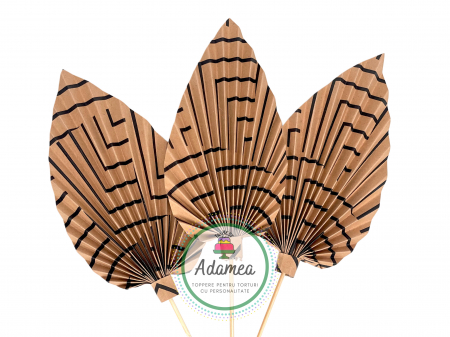 Evantaie - Frunze de palmier - Topper tort cu evantai sau frunza de palmier natur cu zig zag