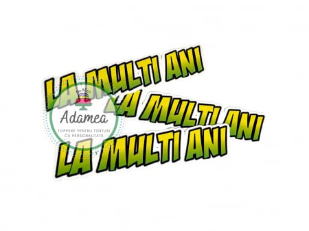 Topper tort verde cu galben cu La multi ani pentru Ben 10