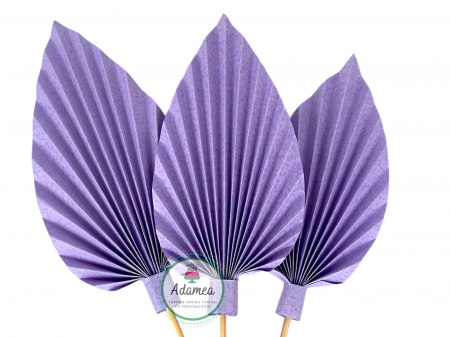 Topper de tort cu element special din carton sub forma de evantai sau frunza de  mov lila [0]