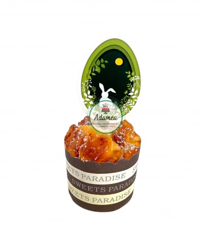 Sarbatori Pascale - Topper de tort cu element special din carton sub forma de ou verde cu iepure alb