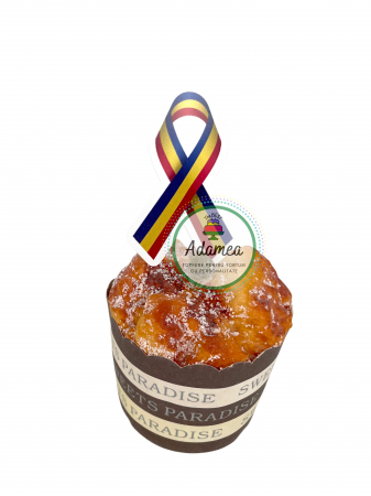 1 Decembrie - Romania - Topper de tort cu element special din carton sub forma de cap de panglica cu tricolorul tarii