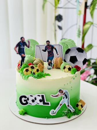 Topper de tort cu element special din carton sub forma de poarta de fotbal [2]