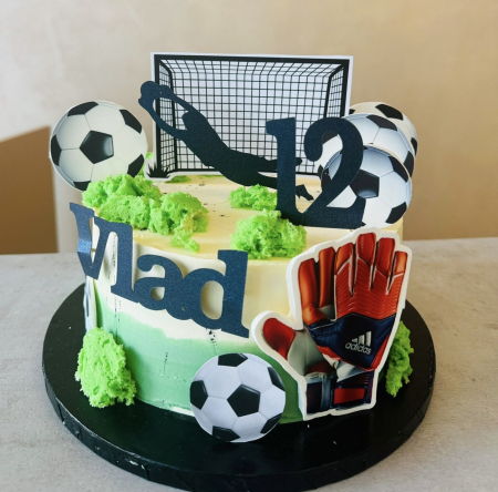 Fotbal - Topper Tort Siluetă Portar Fotbal - Personalizat pentru Petreceri