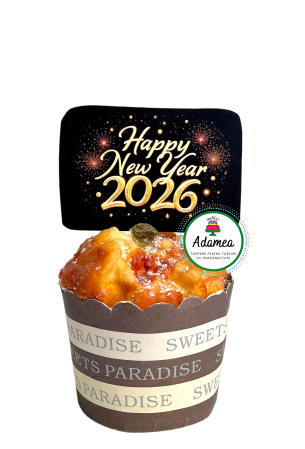 NOUTĂȚI - Topper de tort  personalizat cu element special din carton cu 2026 Revelion cu happy new year