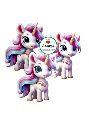Unicorn - Topper tort personalizat cu unicorn din carton