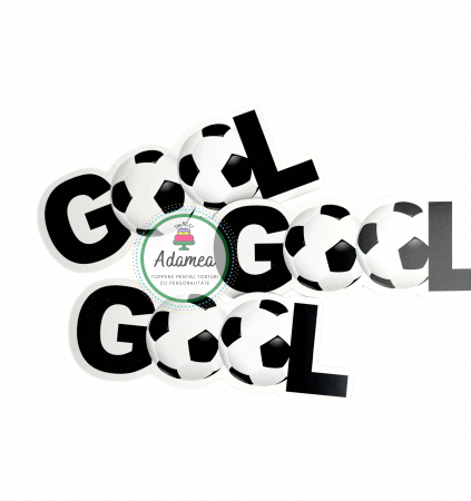 Sport - Topper de tort  personalizat cu element special din carton sub forma de placuta cartonata pentru ffotbal cu GOOL