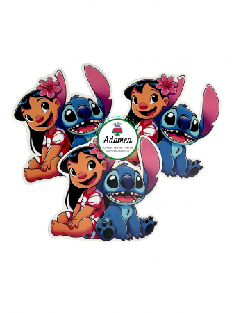 Generale - Topper de tort  personalizat cu element special din carton sub forma de  placuta cu lilo si Stitch